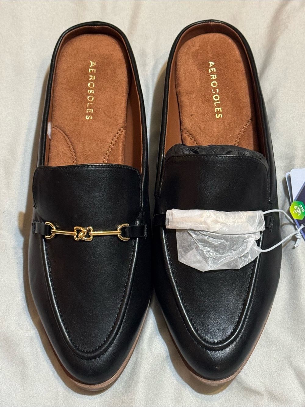 NEW Aerosoles Women's Erik Pointed Toe Flat Loafer Mules Tan Size 9